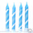 Blue Peppermint Striped Candles with White Stripes