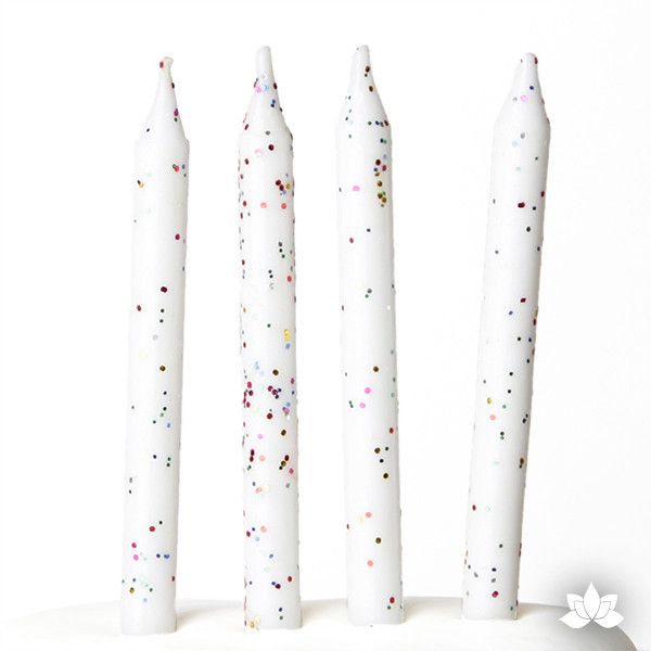 Add a little twist to your birthday with these White Glitter Birthday Candles. Perfect for adding that essential element to your birthday cake, cupcake or dessert that makes it a special moment to remember. 
