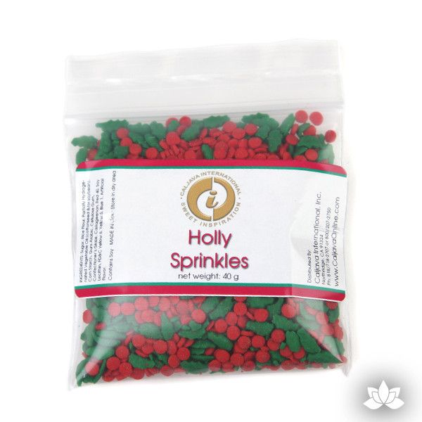 Give your cupcake it's finishing touch with these Holly Berry Sprinkles.  Perfect for the holidays, these fun sprinkles are great on Christmas cupcakes, Christmas cakes, cookies and brownies.  Easily decorate your creations.
