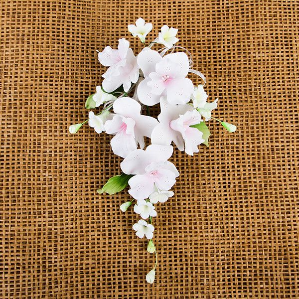 Cooktown Orchid Sprays in Pink are gumpaste sugarflower cake decorations perfect as cake toppers for cake decorating fondant cakes and wedding cakes. Caljava wholesale cake supply.