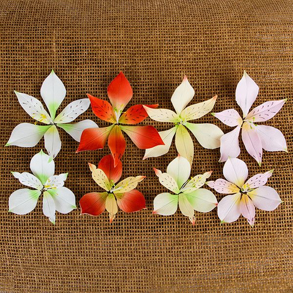 Alstroemeria Lily Sprays are gumpaste sugarflower cake decorations perfect as cake toppers for cake decorating fondant cakes and wedding cakes. Caljava wholesale cake supply.