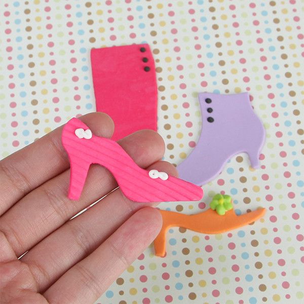 Edible Fondant Variety of Shoes CupCake Toppers perfect for christmas cakes & cupcakes.