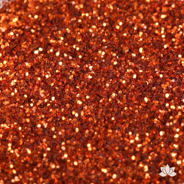 Burnt Orange Disco Dust Pixie Dust. Disco Dust is a Non-toxic fine glitter for cake decorating that will add a touch of color to your fondant cakes & cupcakes.  Caljava Wholesale cake supply. FondX