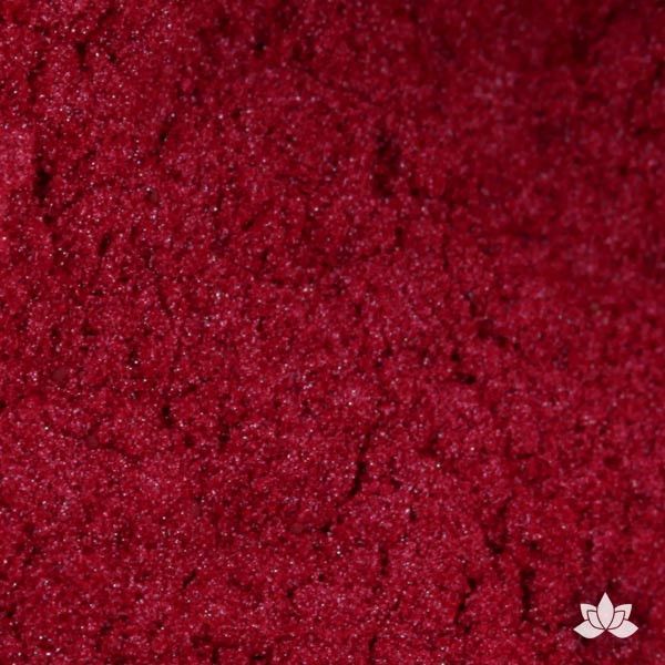 Cranberry Luster Dust colors for cake decorating fondant cakes, gumpaste sugarflowers, cake toppers, & other cake decorations. Wholesale cake supply. Bakery Supply. Dazzling Red Lustre Dust Color.