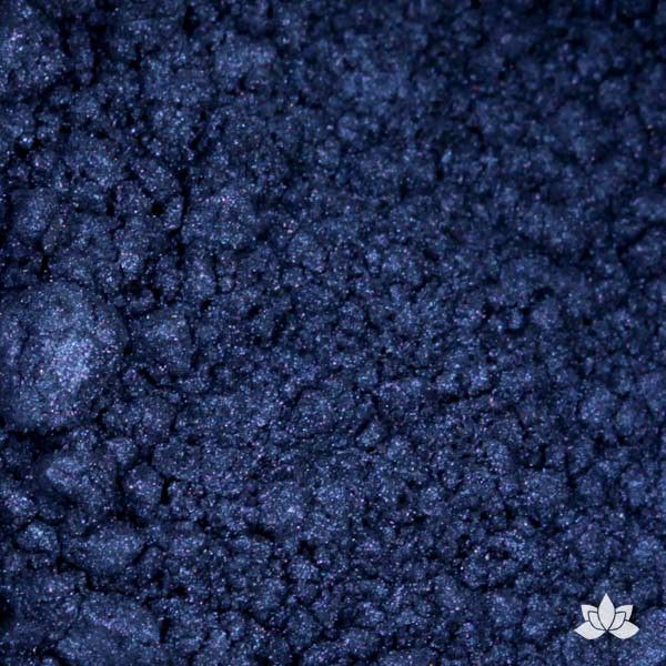 Midnight Blue Luster Dust colors for cake decorating fondant cakes, gumpaste sugarflowers, cake toppers, & other cake decorations. Wholesale cake supply. Bakery Supply. Deep Blue Lustre Dust Color.