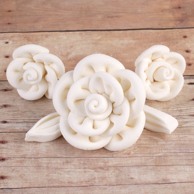 Fondant Rose Sugarflowers made from gumpaste are perfect for cake decorating cupcakes and other fondant cakes.  Edible Cake Decorations.  Wholesale cake supplies. Caljava