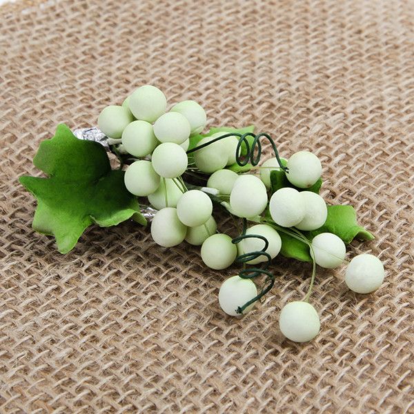 These beautiful Grape sprays in Green are readymade by hand from gumpaste.  Gumpaste flowers offer a way of decorating cakes hassle free for both professional and amateur decorators.  Each spray is bound by bendable wires that make for easy positioning and application on cakes.