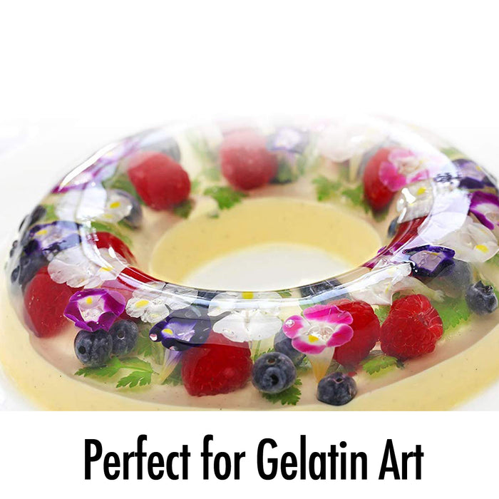 Clear Gelatin 300 Bloom great for thickening your soups and sauces. Also this no jiggle gelatin is great for gelatin art and mold making. Gelatina