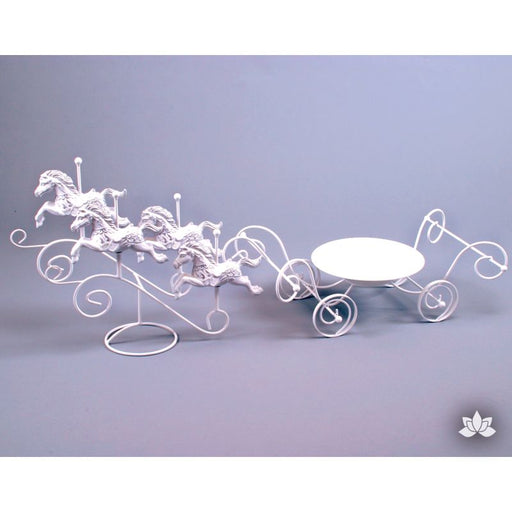 Ivory Gold 4 Horses and Carriage Cake Stand