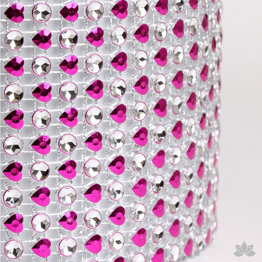 Add bling to your cake with Glam Ribbon Diamond Cake Wraps. Perfect for cake decorating rolled fondant cakes & wedding cakes. Cake decoration. Diamond Mesh. Hot Pink Heart Glam Ribbon - Cake Wrap