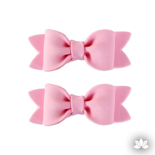 Medium Simple Bow Tie w/ Folds - Pink