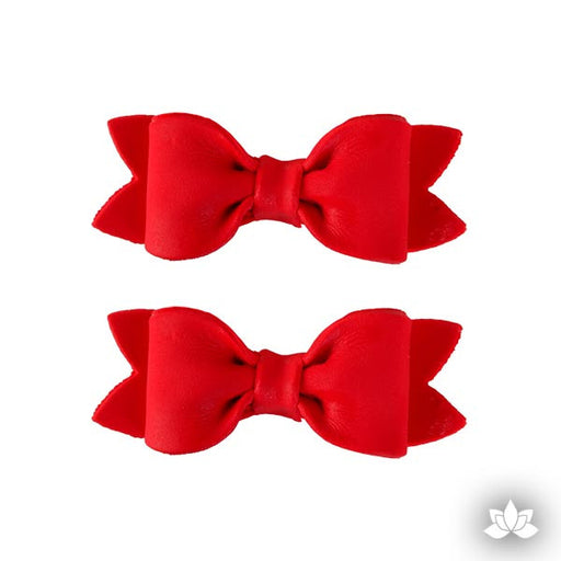 Medium Simple Bow Tie w/ Folds - Red