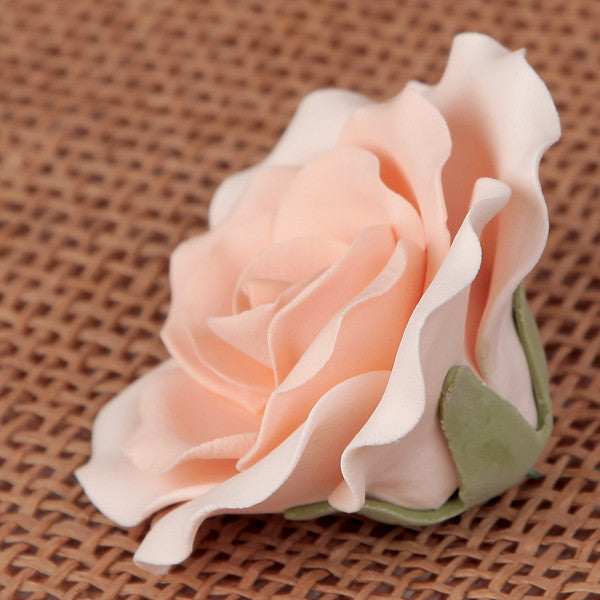 Rose Sugar Flower Cake Topper from gum paste, perfect for cake decorating your own wedding cake. | CaljavaOnline.com