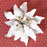 White Gumpaste Poinsettia sugarflower cake topper perfect for cake decorating rolled fondant christmas cakes and cupcakes.  Wholesale cake decorations for christmas.