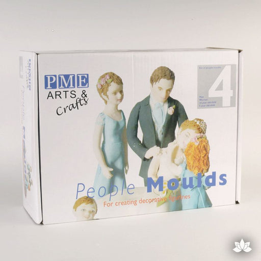 People Mold for Gumpaste figure making by PME.  Perfect for forming realistic people figures with gumpaste or rolled fondant for cake decorating.  Perfect for rolled fondant wedding cakes and birthday cakes.