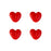 Small  Red Heart Royal Icing Topper Decorations for decorating candy, chocolates, cupcakes, cookies, and cakes. Ready to use edible icing toppers made of sugar. Caljava Valentine's Day
