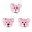 Bear Royal Icing Decorations (Bulk) - Pink