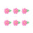 Small Drop Flower w/ Leaves Royal Icing Decorations (Bulk) - Pink