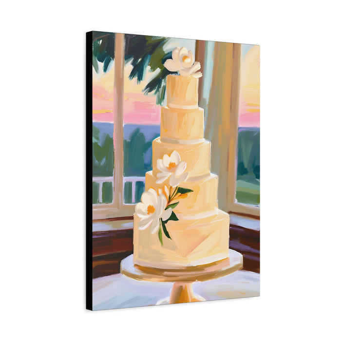 Magnolia Wedding Cake Wall Art – Canvas Print