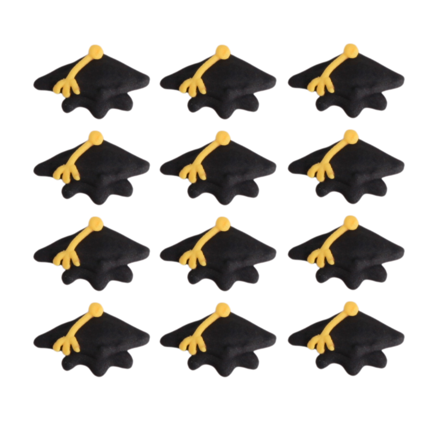 Mini Graduation Cap Royal Icing Decorations (Bulk)-Black