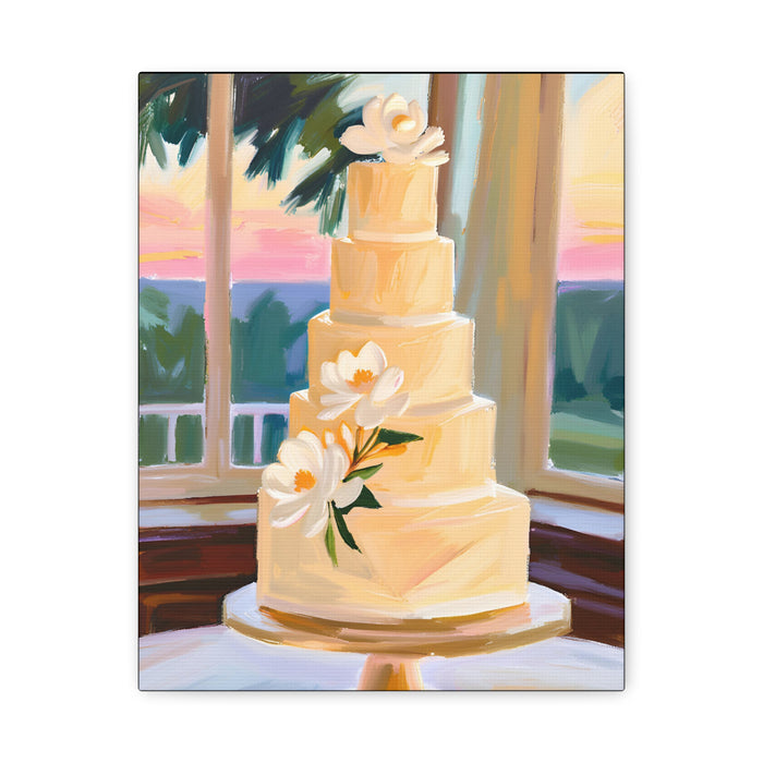 Magnolia Wedding Cake Wall Art – Canvas Print
