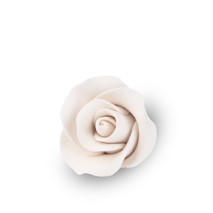 Small 1 inch white rose sugar flower for elegant cake and cupcake decoration
