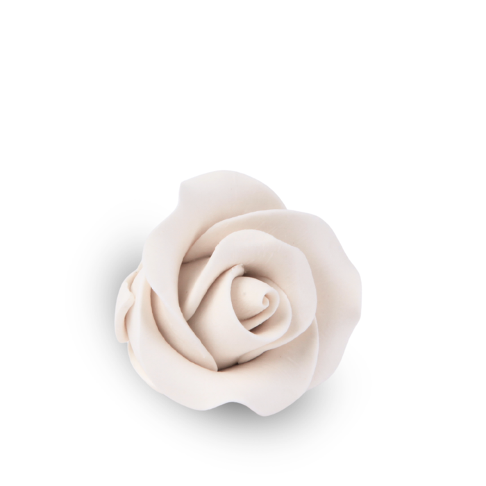 Delicate 1 inch white rose gum paste sugar flower for cake decorating