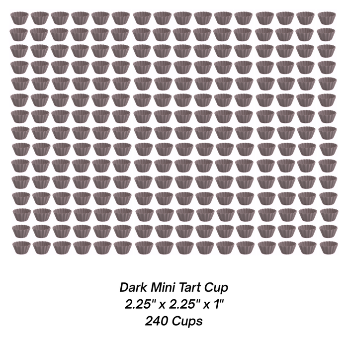 240-piece bulk foodservice case of mini chocolate tart shells for commercial bakeries