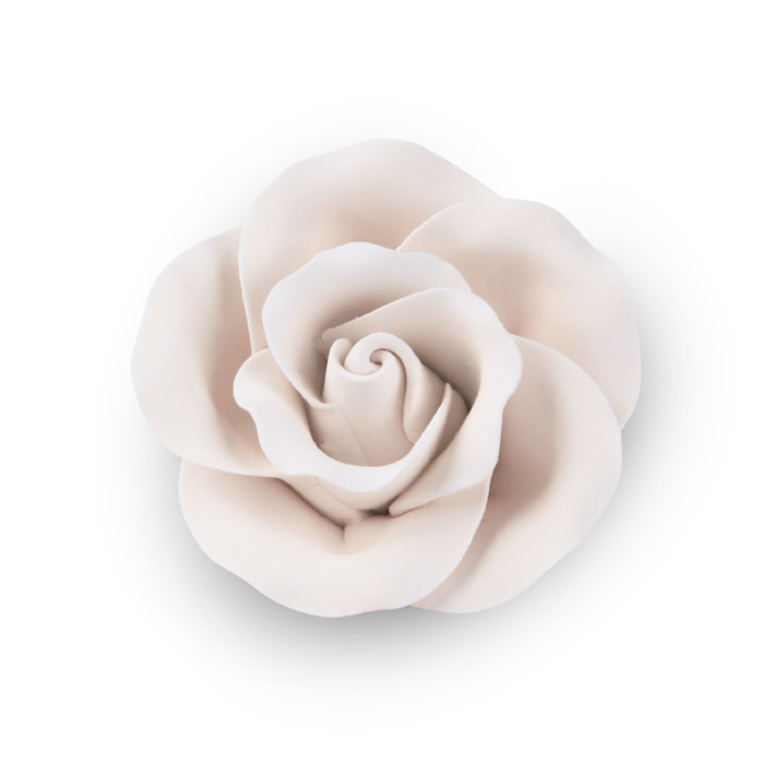 Small white rose gum paste sugar flower for cake decorating