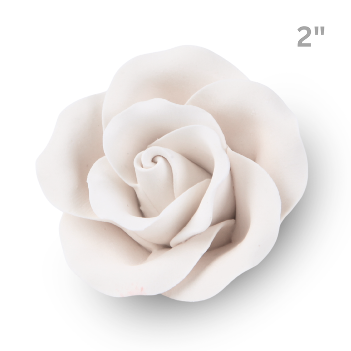 2" White rose sugar flower perfect for cupcake decoration