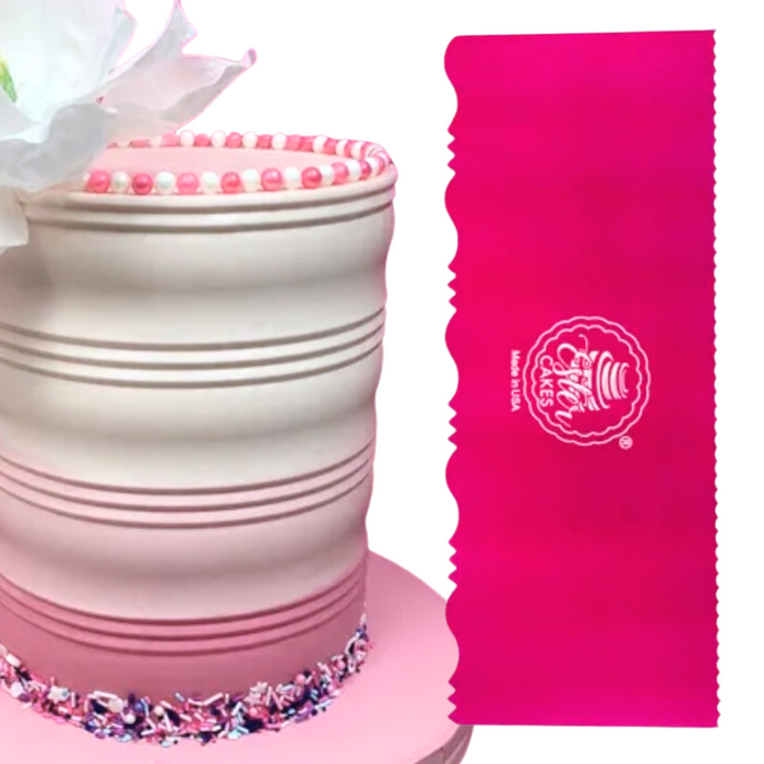 Discover our durable stripe cake icing comb scraper, perfect for cake decorating. Create smooth, textured, and patterned finishes on buttercream, fondant, and frosting. Ideal for bakers of all skill levels! Caljava