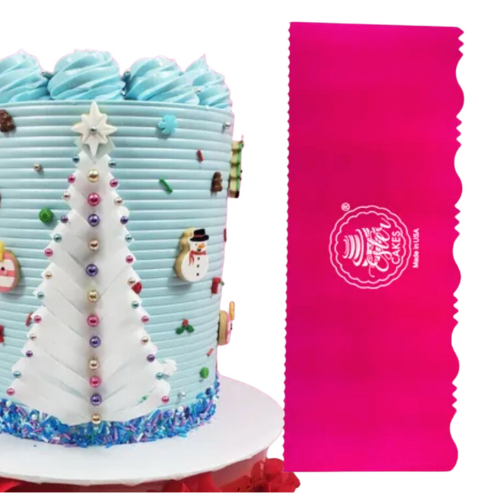 Discover our durable stripe cake icing comb scraper, perfect for cake decorating. Create smooth, textured, and patterned finishes on buttercream, fondant, and frosting. Ideal for bakers of all skill levels! Caljava