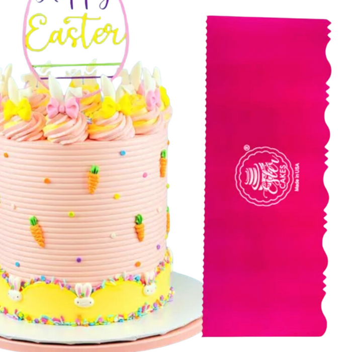 Discover our durable stripe cake icing comb scraper, perfect for cake decorating. Create smooth, textured, and patterned finishes on buttercream, fondant, and frosting. Ideal for bakers of all skill levels! Caljava