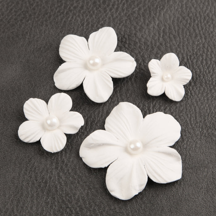 White Blossoms w/ Pearl Centers