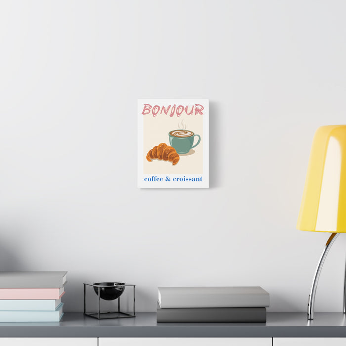 Bonjour Coffee & Croissant Wall Art – Canvas Print
