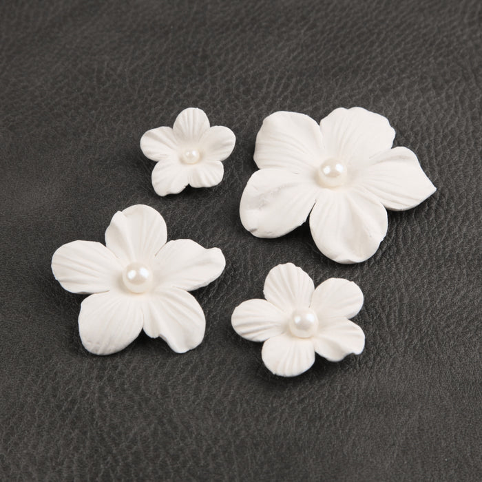 White Blossoms w/ Pearl Centers