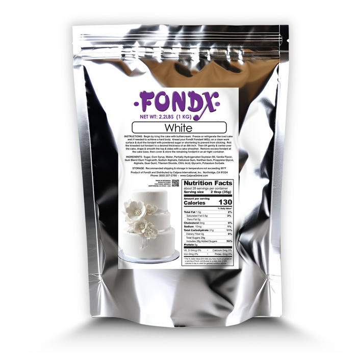 FondX Rolled Fondant Icing - Professional vanilla-flavored fondant for wedding and birthday cake decorating, easy to knead and roll. Caljava