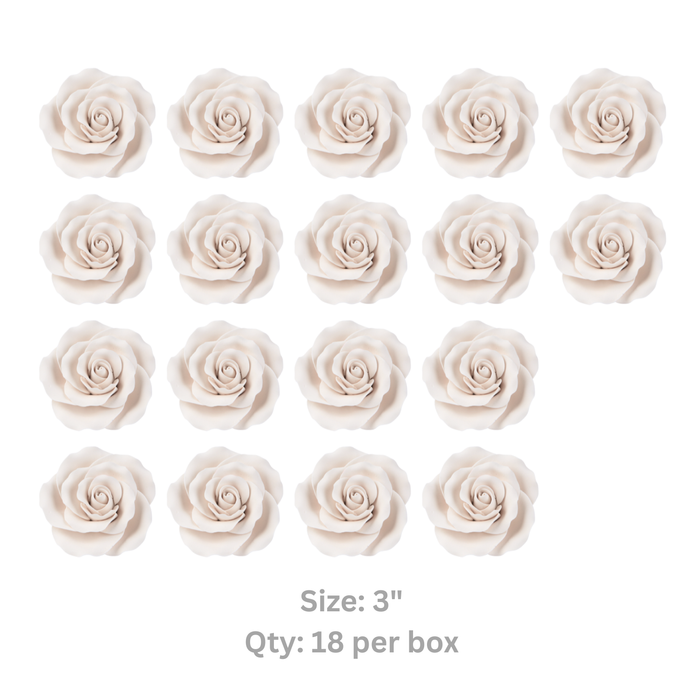 3 inch white Edible Cake flower cake topper for professional cake decorating