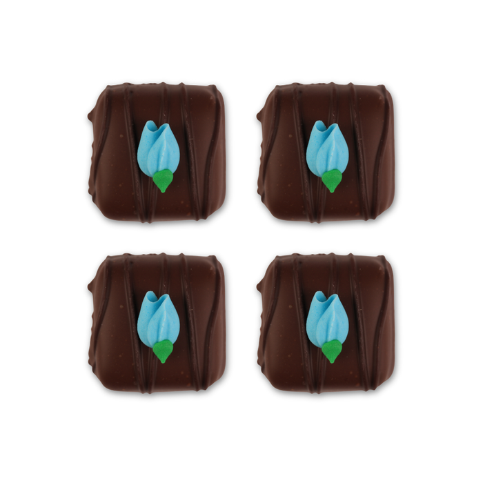 Small Rosebud Royal Icing Decorations (Bulk) - Blue