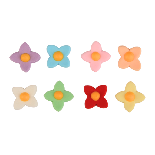 Edible 4 petal blossom sugar flower cake topper for elegant cake decorating and bakery use by Caljava