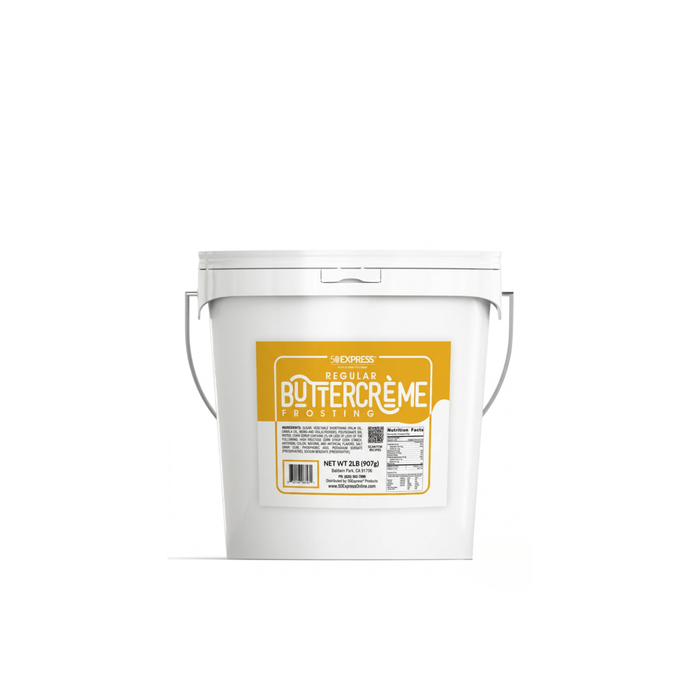 50Express Premium White Buttercream Icing in a 2lb tub for cake decorating and frosting