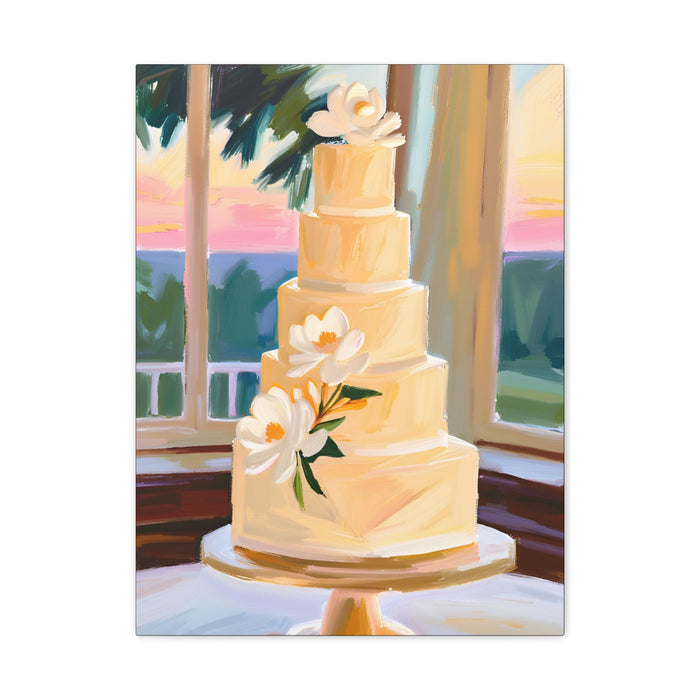 Magnolia Wedding Cake Wall Art – Canvas Print
