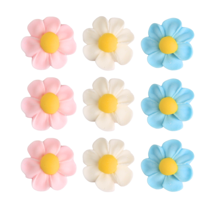 Blossom Flower Royal Icing Toppers great for decorating chocolates, cupcakes, cookies, cakes, candy, donuts. Caljava