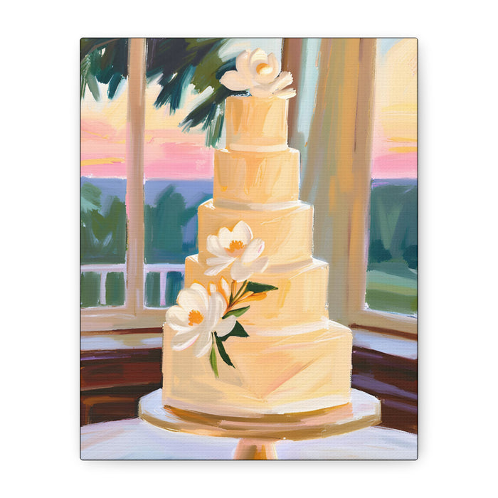 Magnolia Wedding Cake Wall Art – Canvas Print