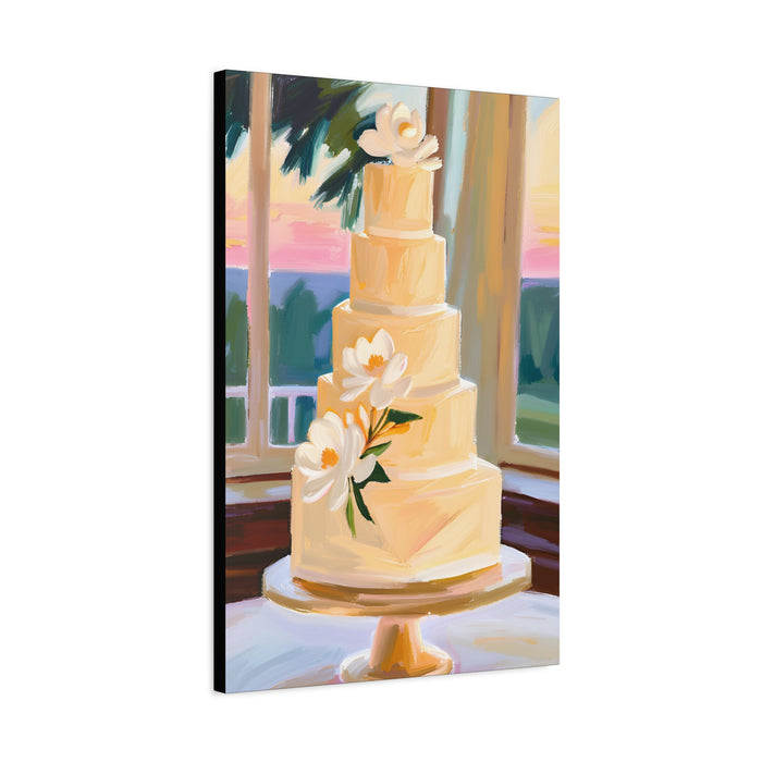 Magnolia Wedding Cake Wall Art – Canvas Print