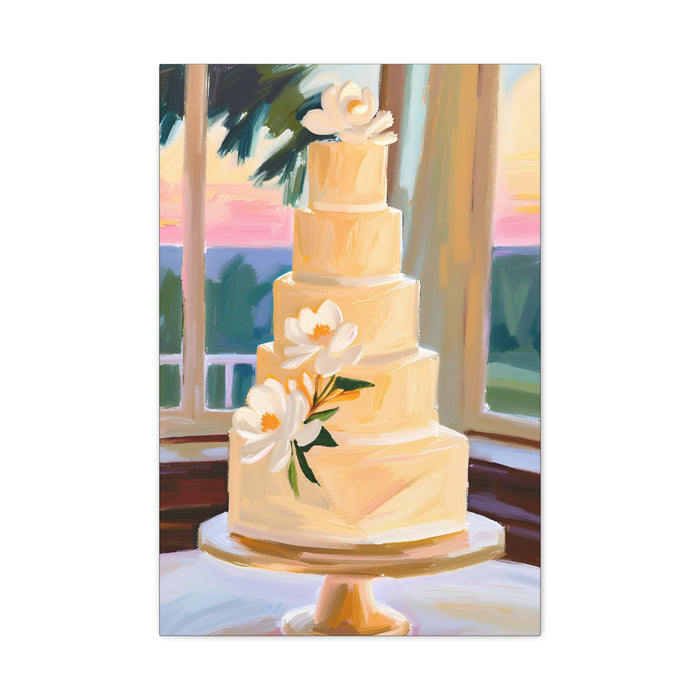 Magnolia Wedding Cake Wall Art – Canvas Print