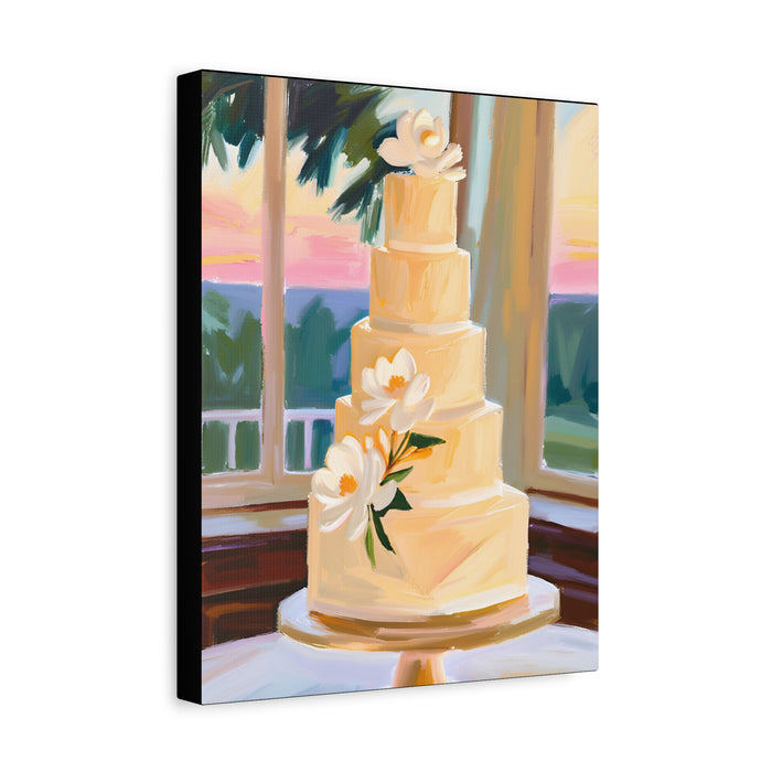 Magnolia Wedding Cake Wall Art – Canvas Print