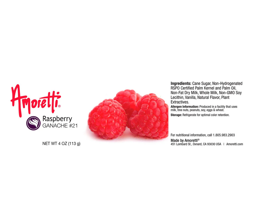 Amoretti’s Premium Raspberry Ganache—the perfect blend of sweet-tart fruit notes, rich chocolate taste, and ready-to-use elegance.