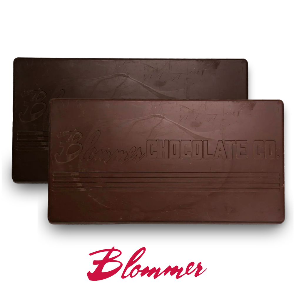 50 lb Blommer commercial grade chocolate block for bakeries, pastry chefs, and chocolatiers creating premium desserts and confections.