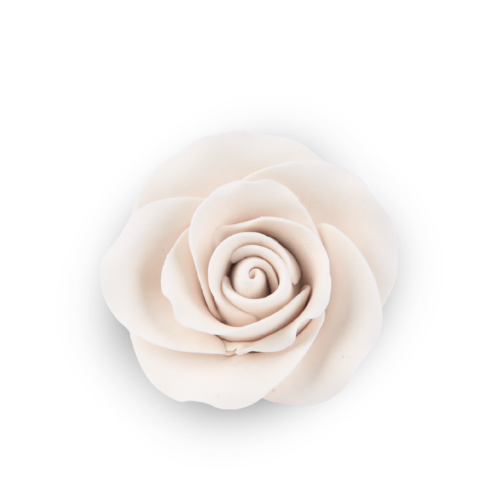 Delicate handcrafted 1.5 inch white rose sugar flower for cake decorating